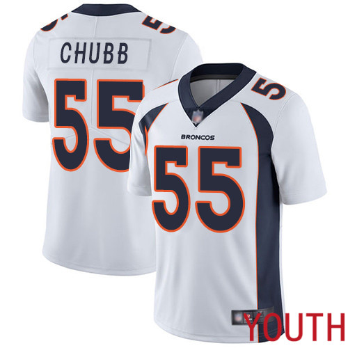 Youth Denver Broncos #55 Bradley Chubb White Vapor Untouchable Limited Player Football NFL Jersey